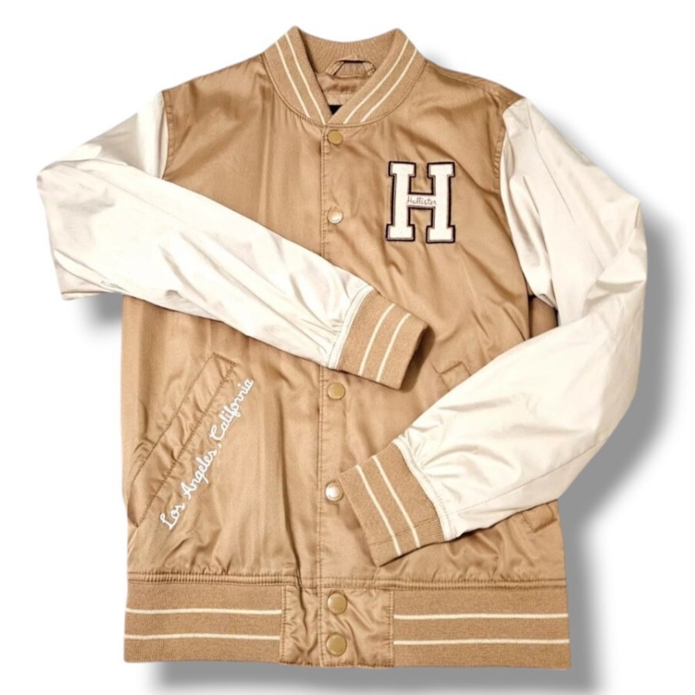 Brand Tan and White Men's Varsity Jacket